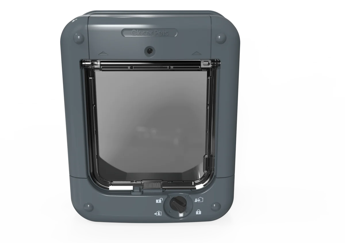 Pet Mate Microchip Cat Flap Grey Stop Unwanted Guests - Secure Pet Door Access