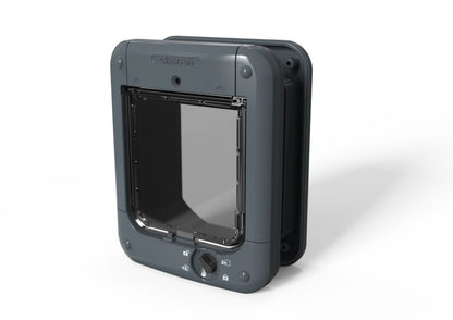 Pet Mate Microchip Cat Flap Grey Stop Unwanted Guests - Secure Pet Door Access